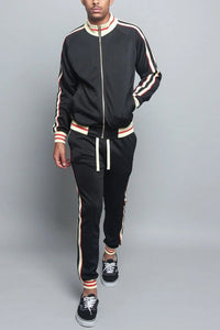 Men's Training Set | Striped Jacket & Jogging Pants - Comfort