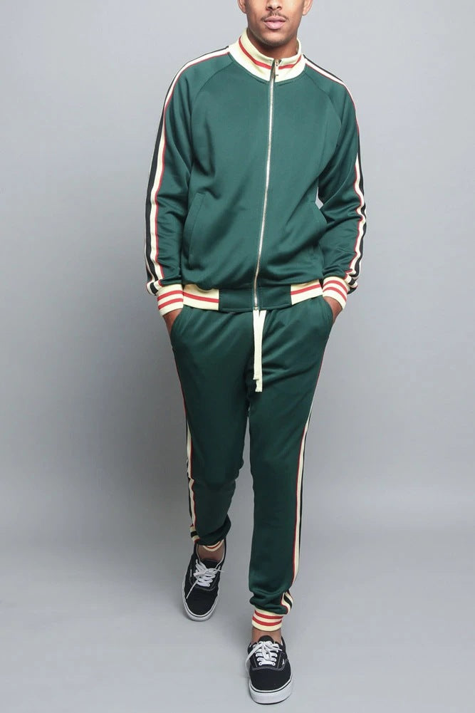 Men's Training Set | Striped Jacket & Jogging Pants - Comfort