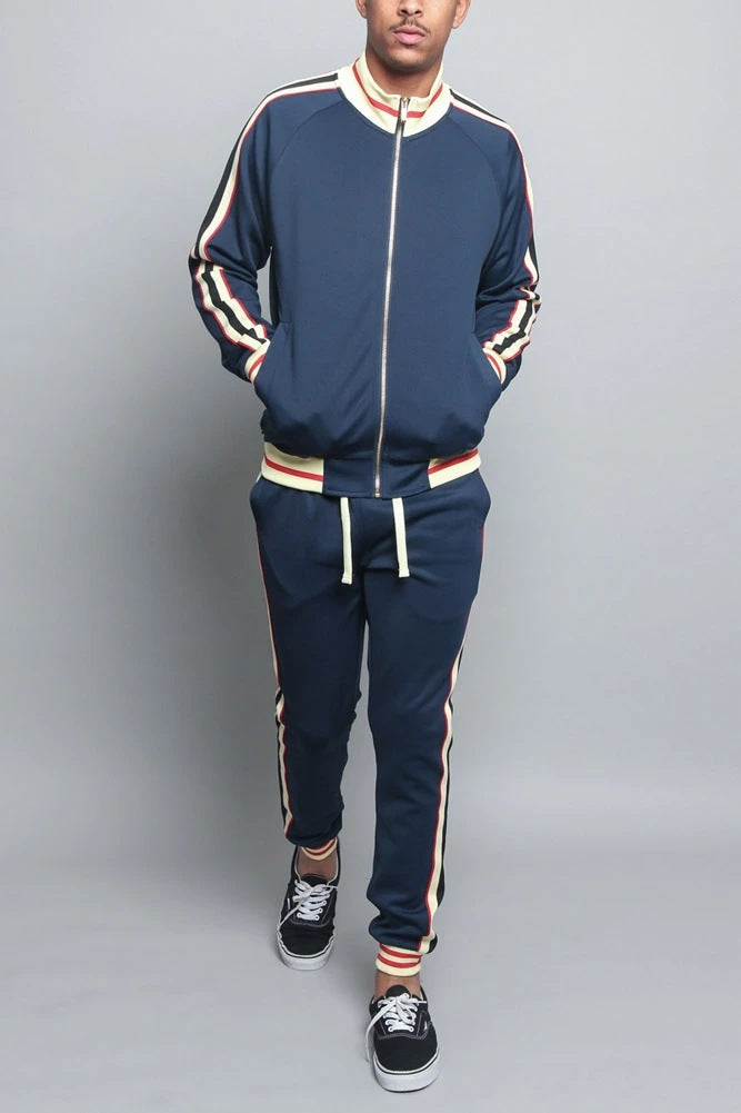 Men's Training Set | Striped Jacket & Jogging Pants - Comfort
