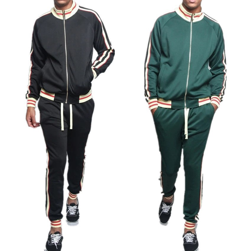 Men's Training Set | Striped Jacket & Jogging Pants - Comfort