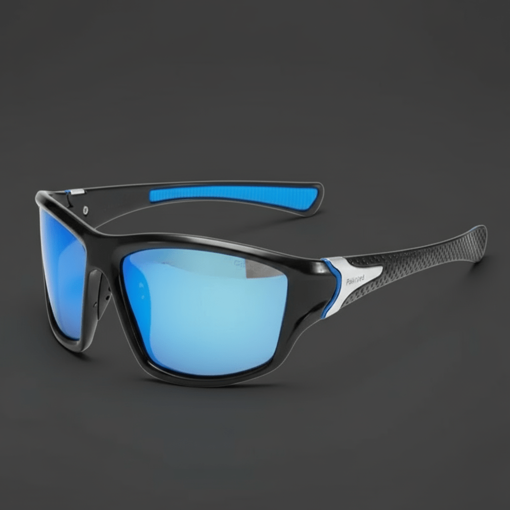 Men's UV400 Polarized Sports Sunglasses – Lightweight Frame and Rubberized Temples