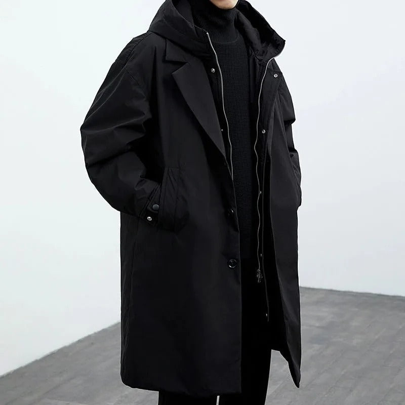 Men's Waterproof Trench Coat Puffer Jacket