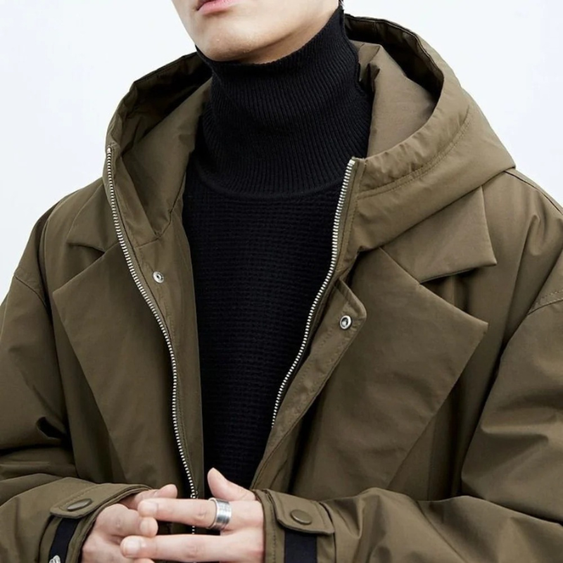 Men's Waterproof Trench Coat Puffer Jacket