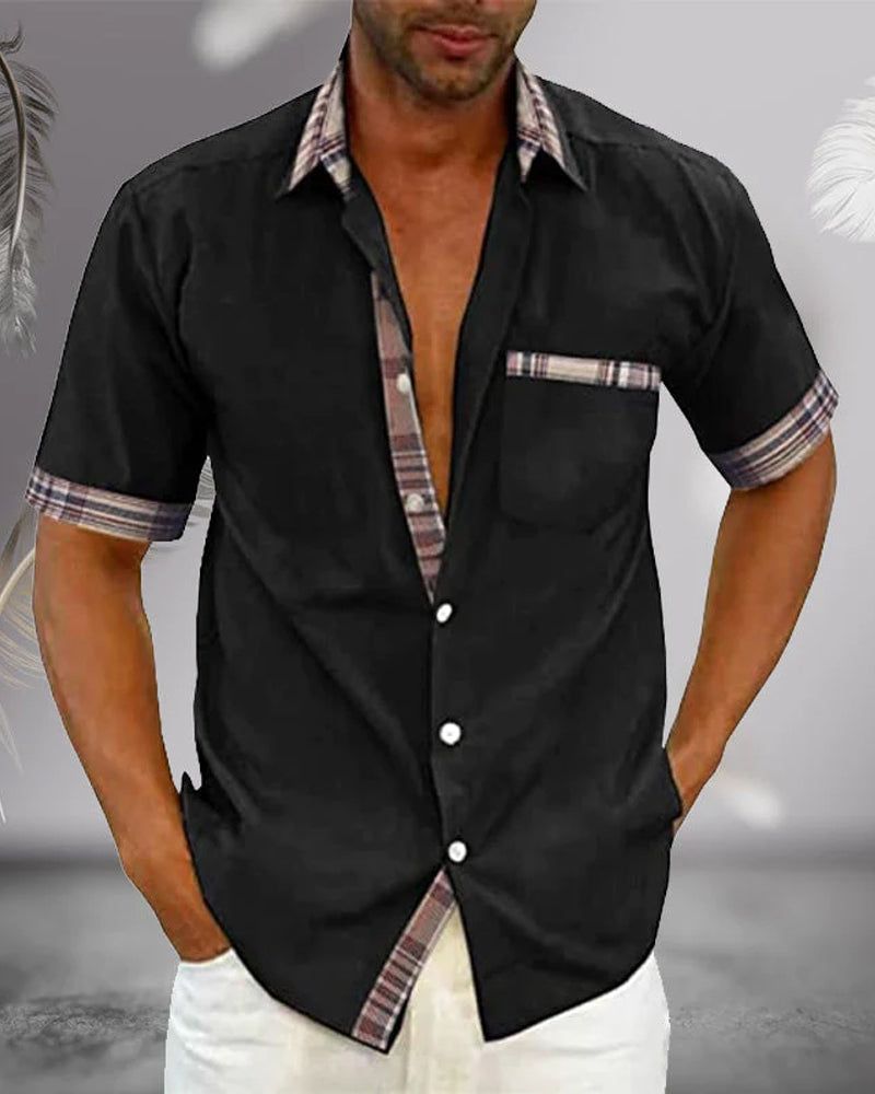 Men Short Sleeve Shirt Stylish Design Breathable