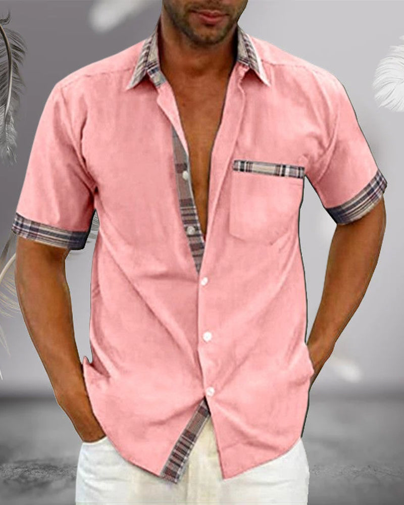 Men Short Sleeve Shirt Stylish Design Breathable