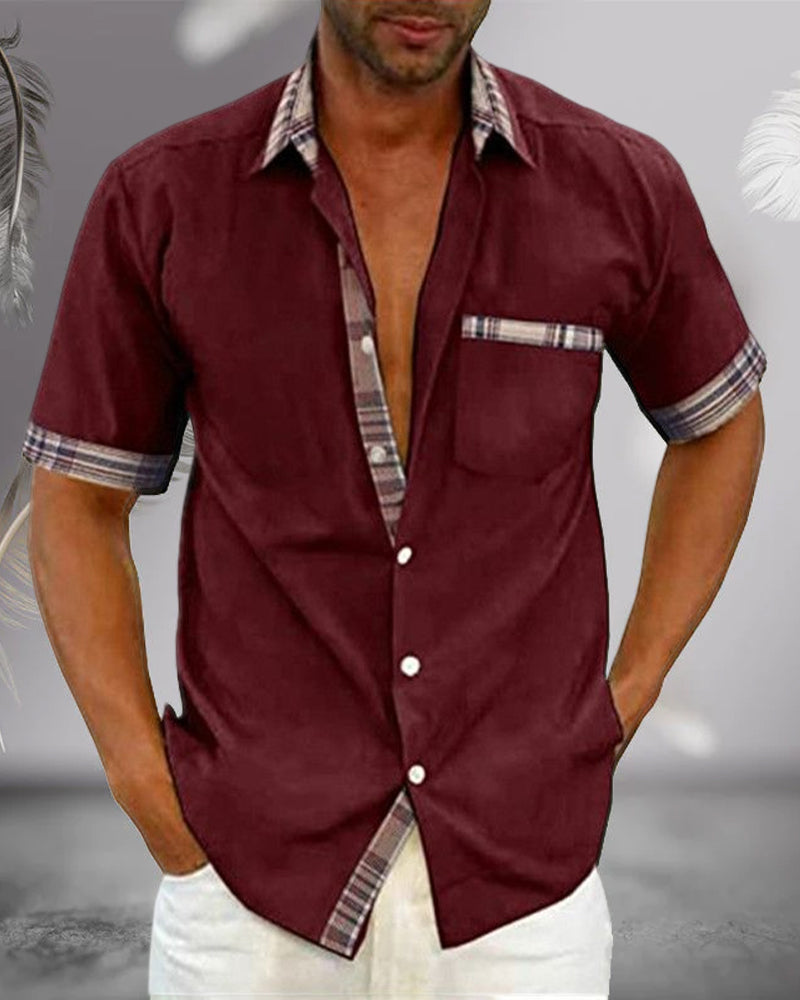 Men Short Sleeve Shirt Stylish Design Breathable