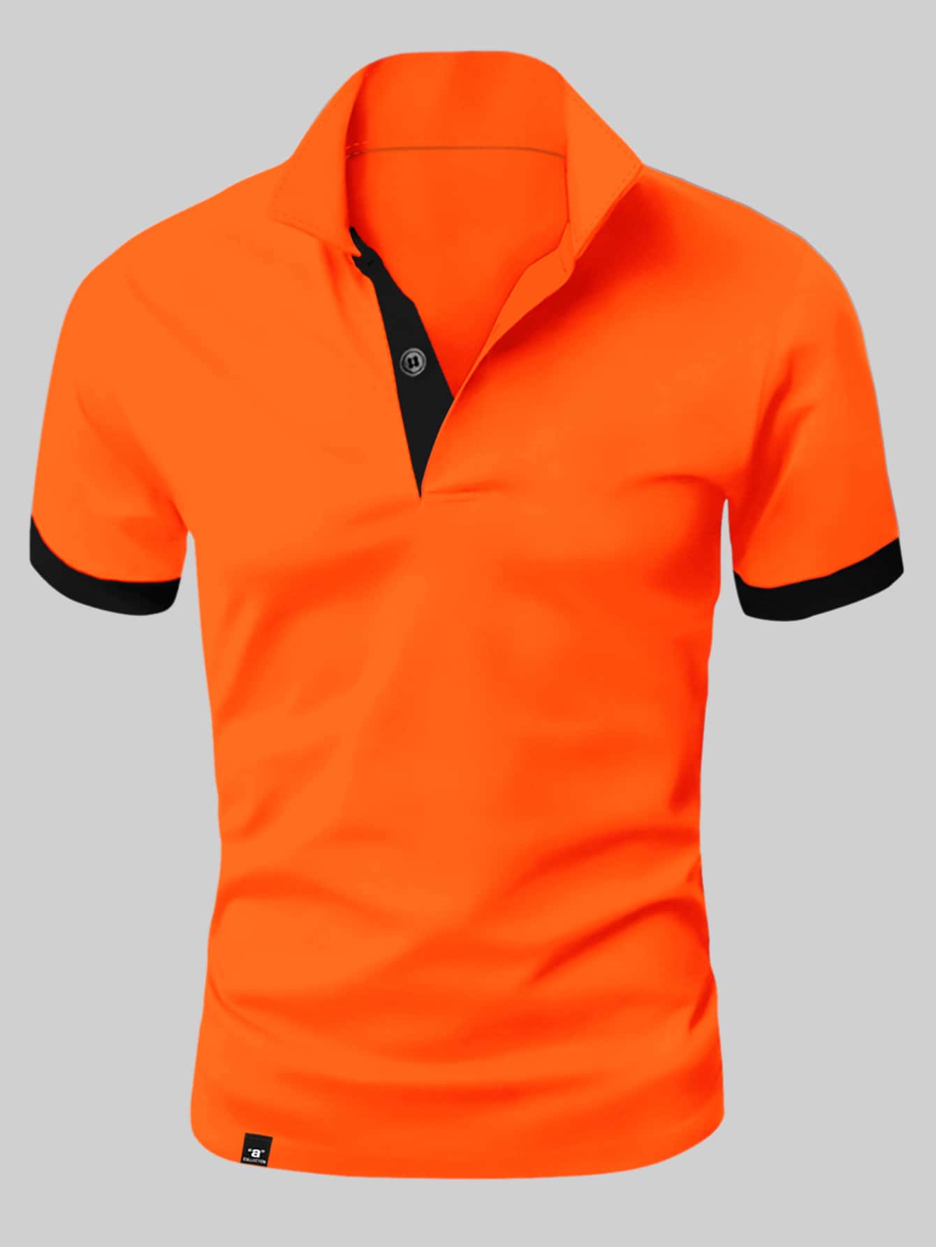 Men Slim Fit T-shirt with Stylish Button Closure