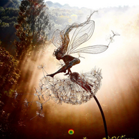 Metal Fairy Garden Decor with Dandelion Stakes