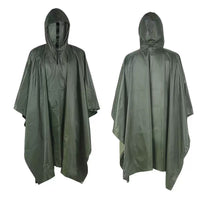 Military Style Hooded Rain Poncho