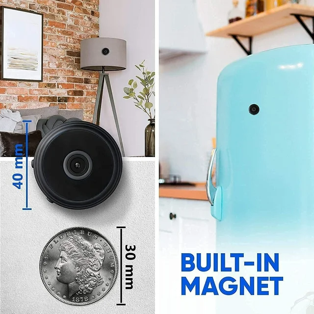 Mini Wireless Magnetic Security Camera with Audio/Video Live Feed