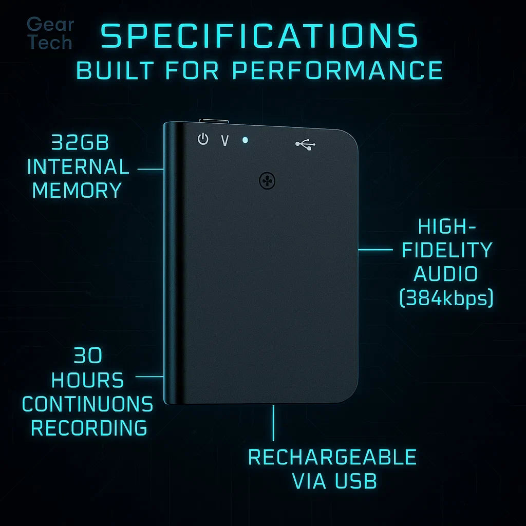 Miniature Voice Recorder – Small, Discreet, and Powerful Audio Capture | Perfect for Stealth Recording and Voice Activation