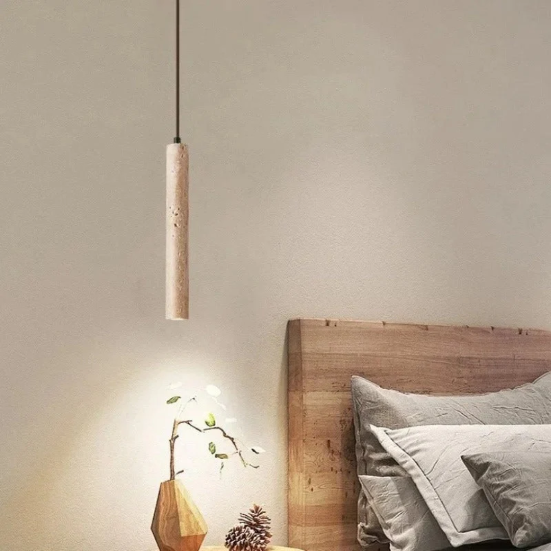 Minimalist Travertine Wabi-Sabi Style LED Chandelier