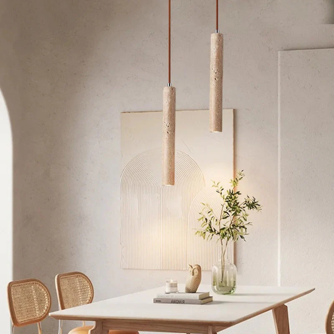 Minimalist Travertine Wabi-Sabi Style LED Chandelier