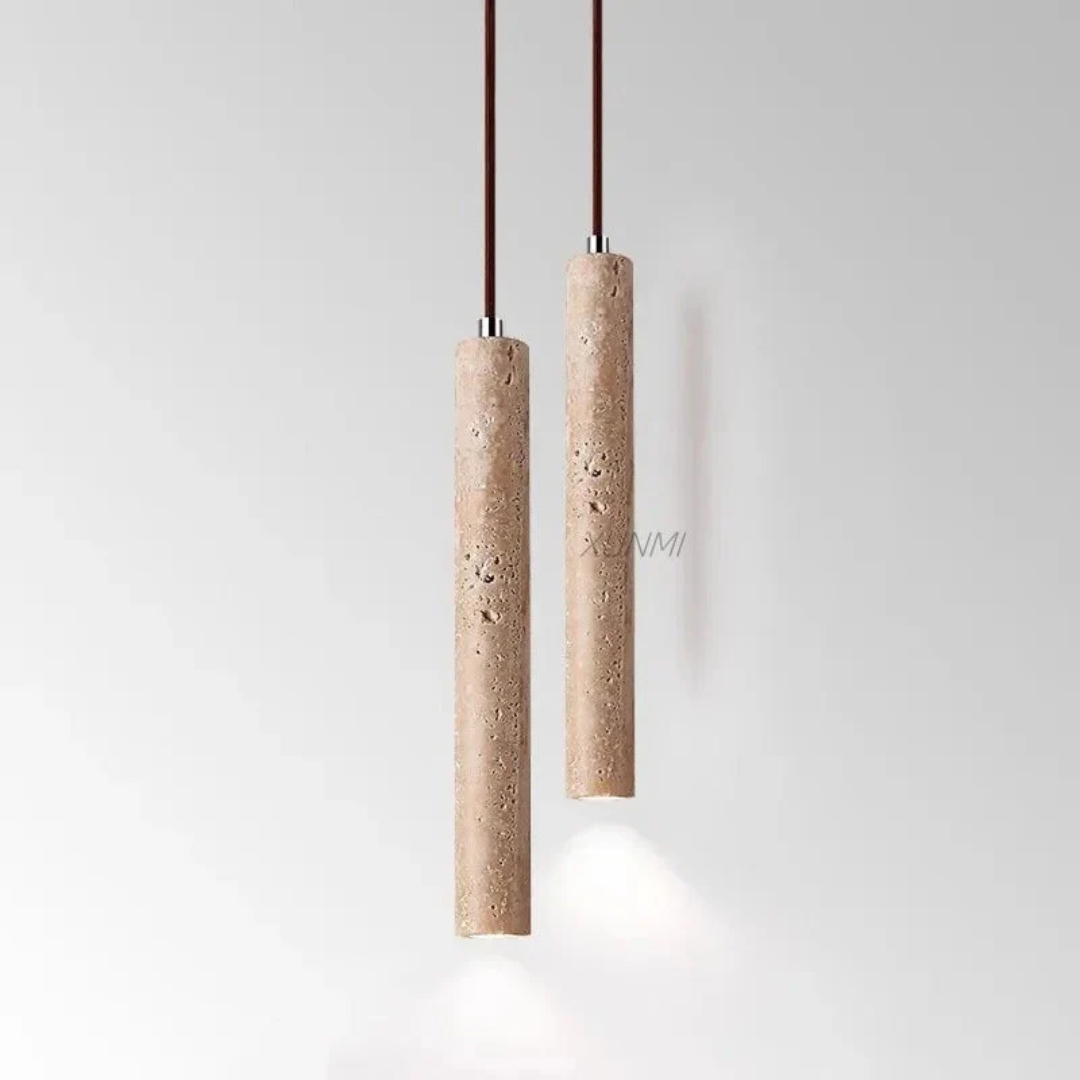 Minimalist Travertine Wabi-Sabi Style LED Chandelier