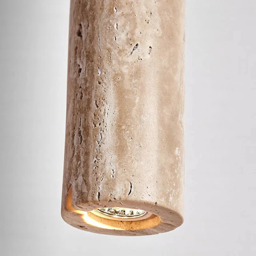 Minimalist Travertine Wabi-Sabi Style LED Chandelier