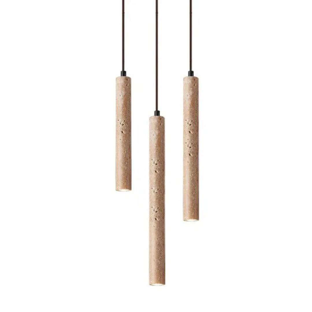Minimalist Travertine Wabi-Sabi Style LED Chandelier