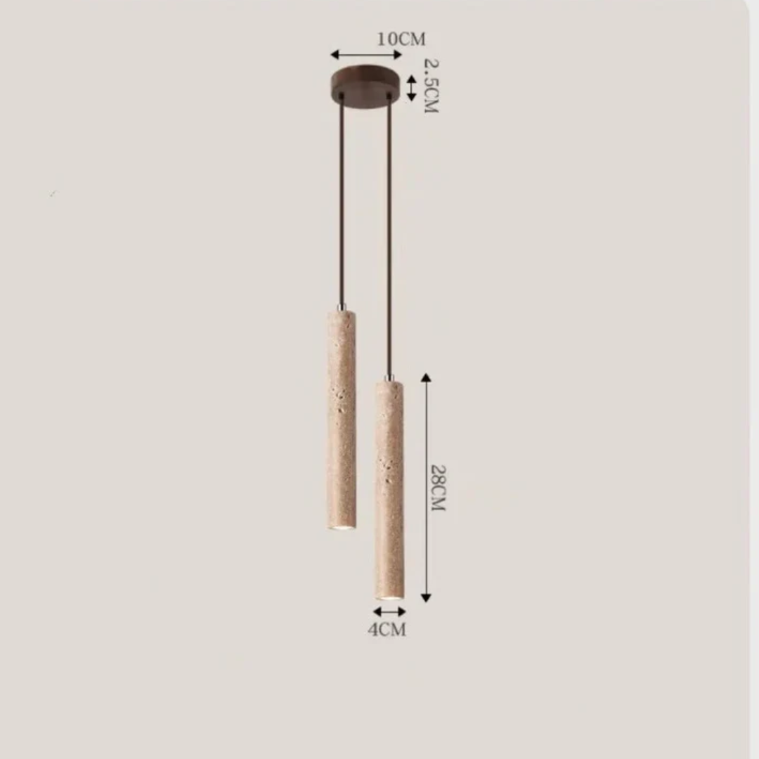 Minimalist Travertine Wabi-Sabi Style LED Chandelier