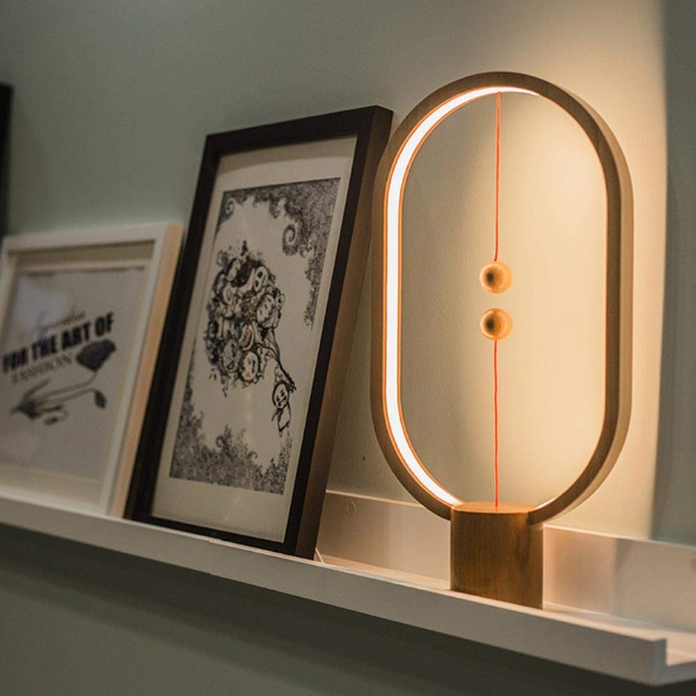Modern Balance Table Lamp with Floating Switch Design