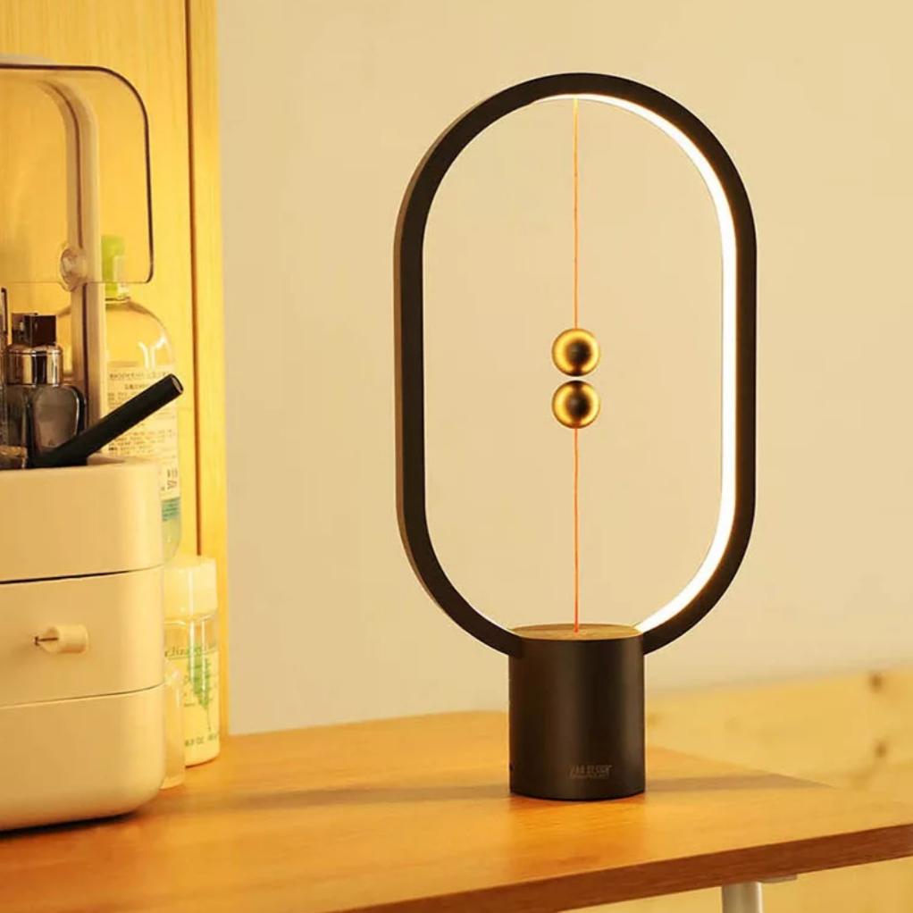 Modern Balance Table Lamp with Floating Switch Design