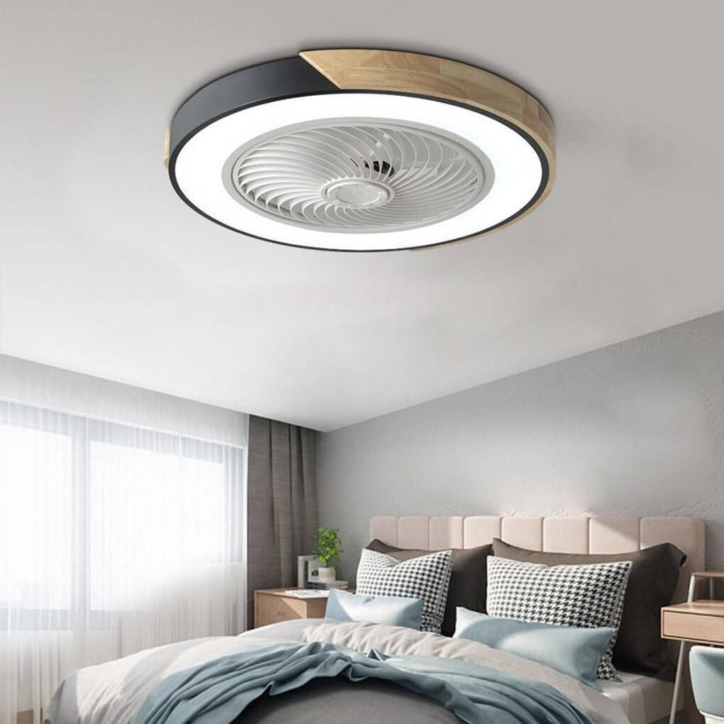 Modern Bladeless Ceiling Fan with LED Light & Remote