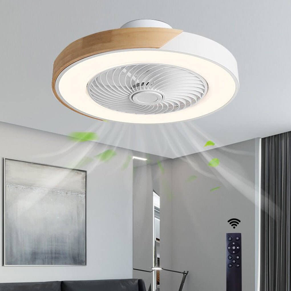 Modern Bladeless Ceiling Fan with LED Light & Remote