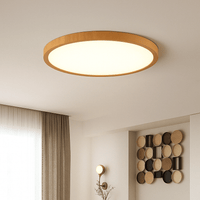 Modern Circular Ultrathin Wooden LED Ceiling Light Fixture