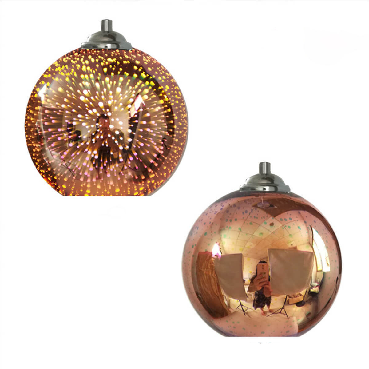 Modern creative 3D colorful firework glass 1-light dome pendant lamp