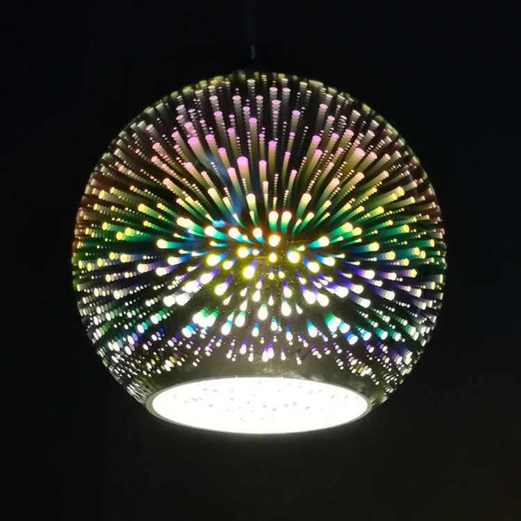 Modern creative 3D colorful firework glass 1-light dome pendant lamp