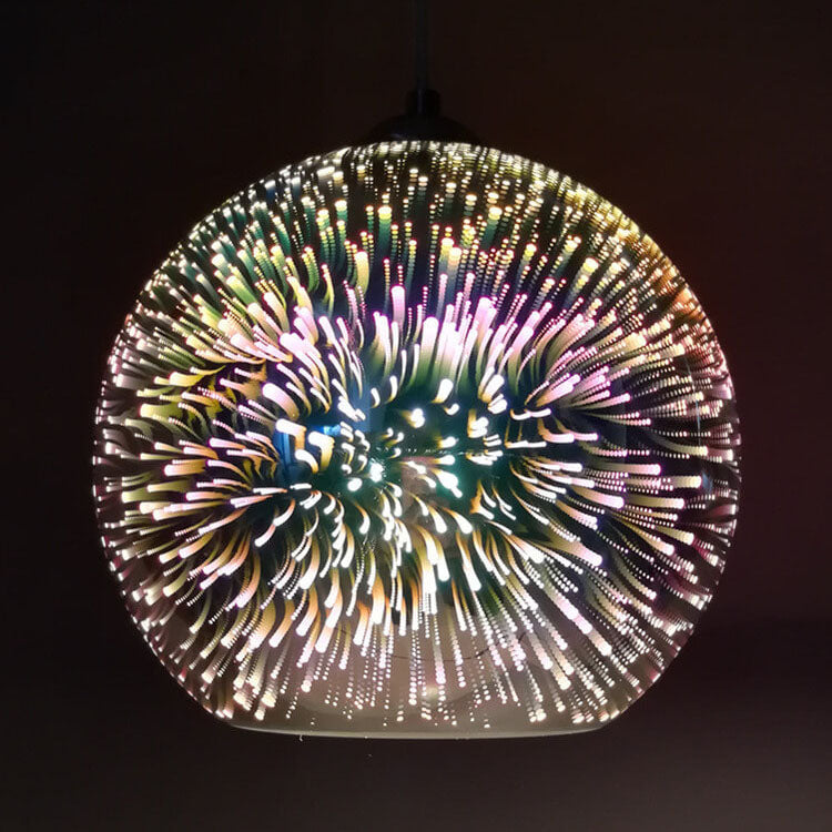 Modern creative 3D colorful firework glass 1-light dome pendant lamp
