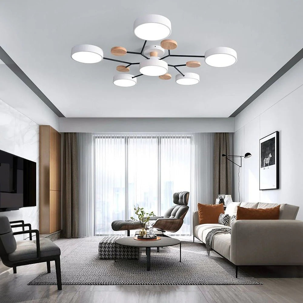 Modern Halo LED Semi-Flush Ceiling Light for Stylish Spaces
