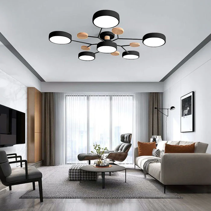 Modern Halo LED Semi-Flush Ceiling Light for Stylish Spaces