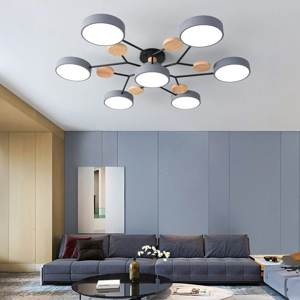 Modern Halo LED Semi-Flush Ceiling Light for Stylish Spaces
