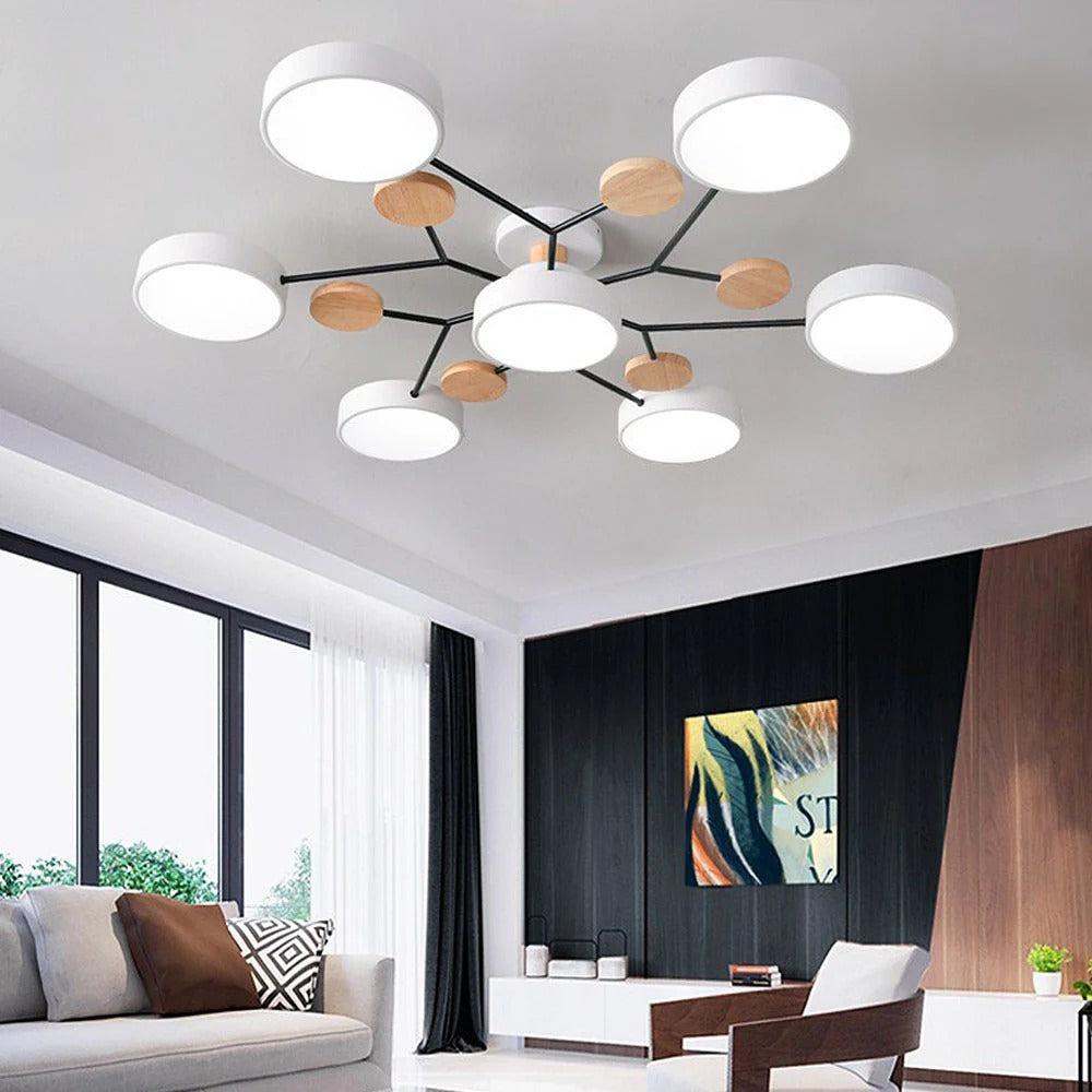 Modern Halo LED Semi-Flush Ceiling Light for Stylish Spaces