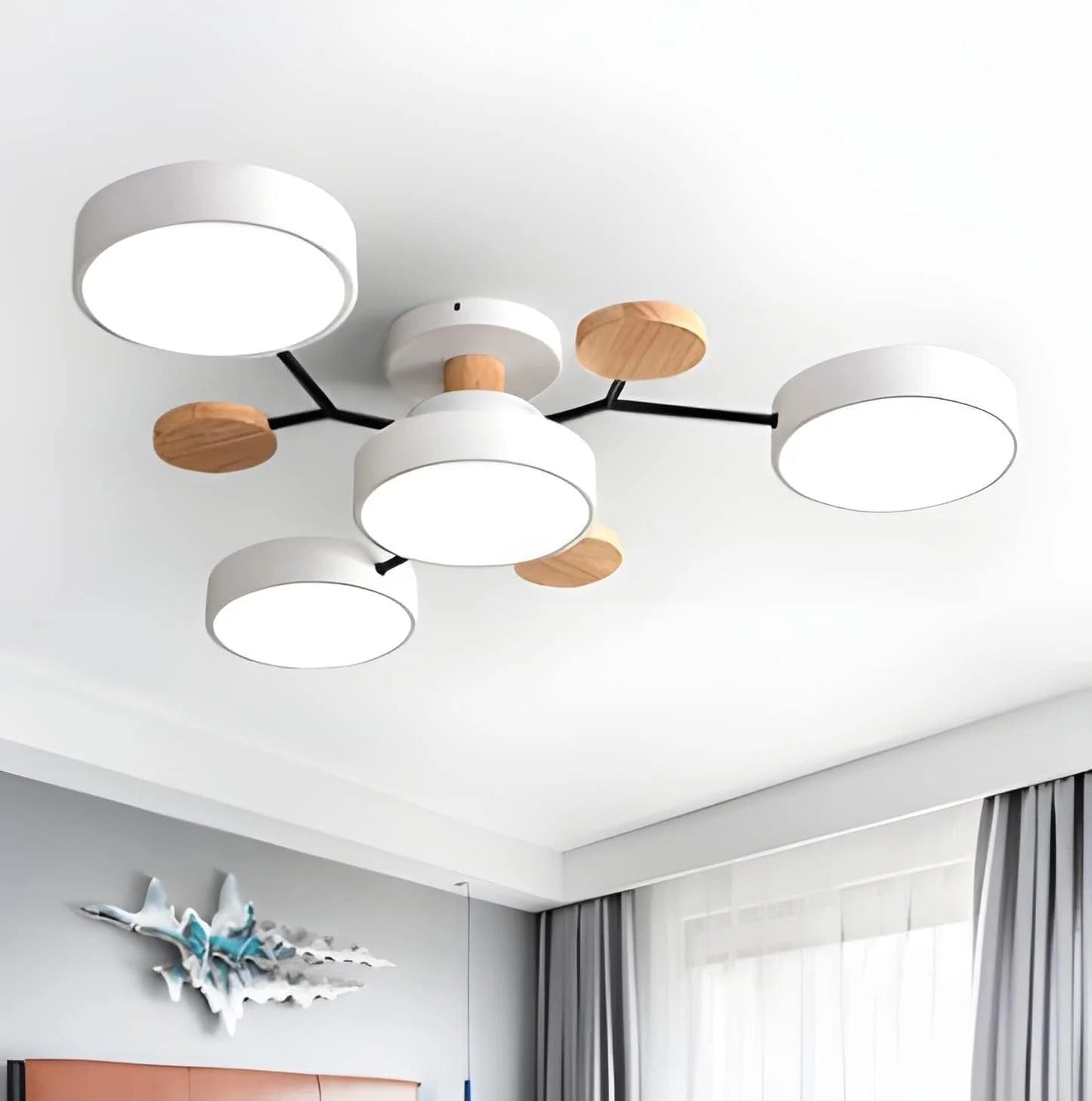 Modern Halo LED Semi-Flush Ceiling Light for Stylish Spaces