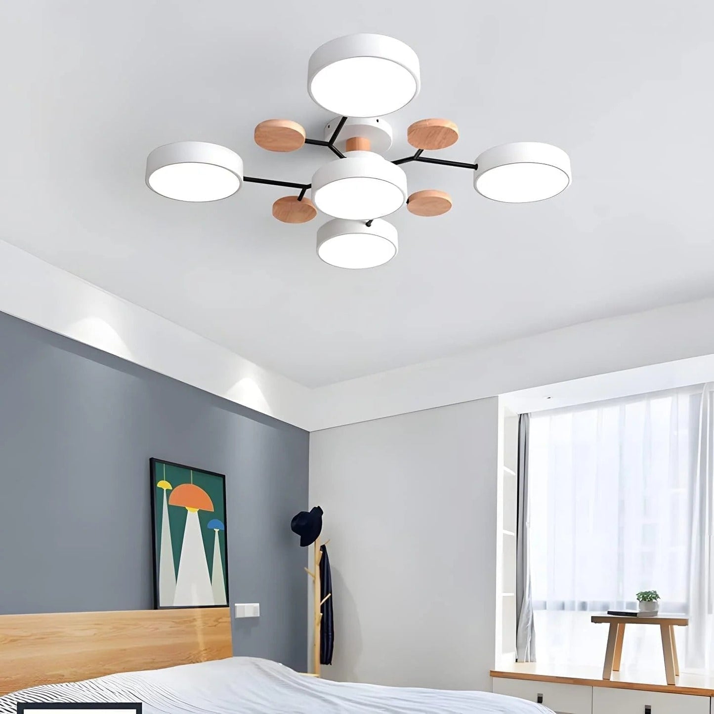 Modern Halo LED Semi-Flush Ceiling Light for Stylish Spaces