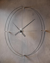 Modern Large Wall Clock with Brown Hands – Minimalist Wall Clock for Living Room 60x78 cm