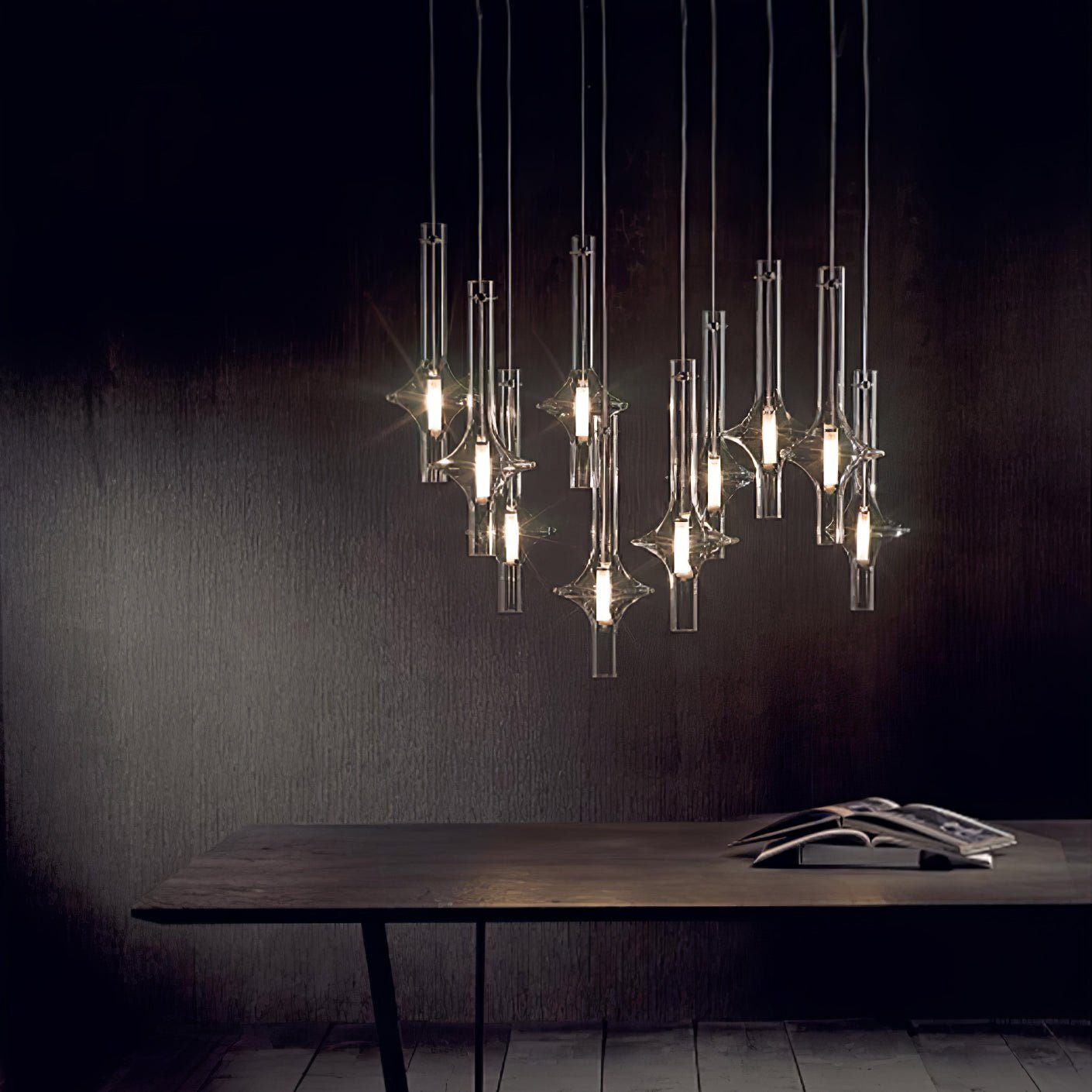 Modern LED Pendant Lamp with Glass and Iron – Adjustable Color Temperature, Ideal for Kitchen and Dining Room