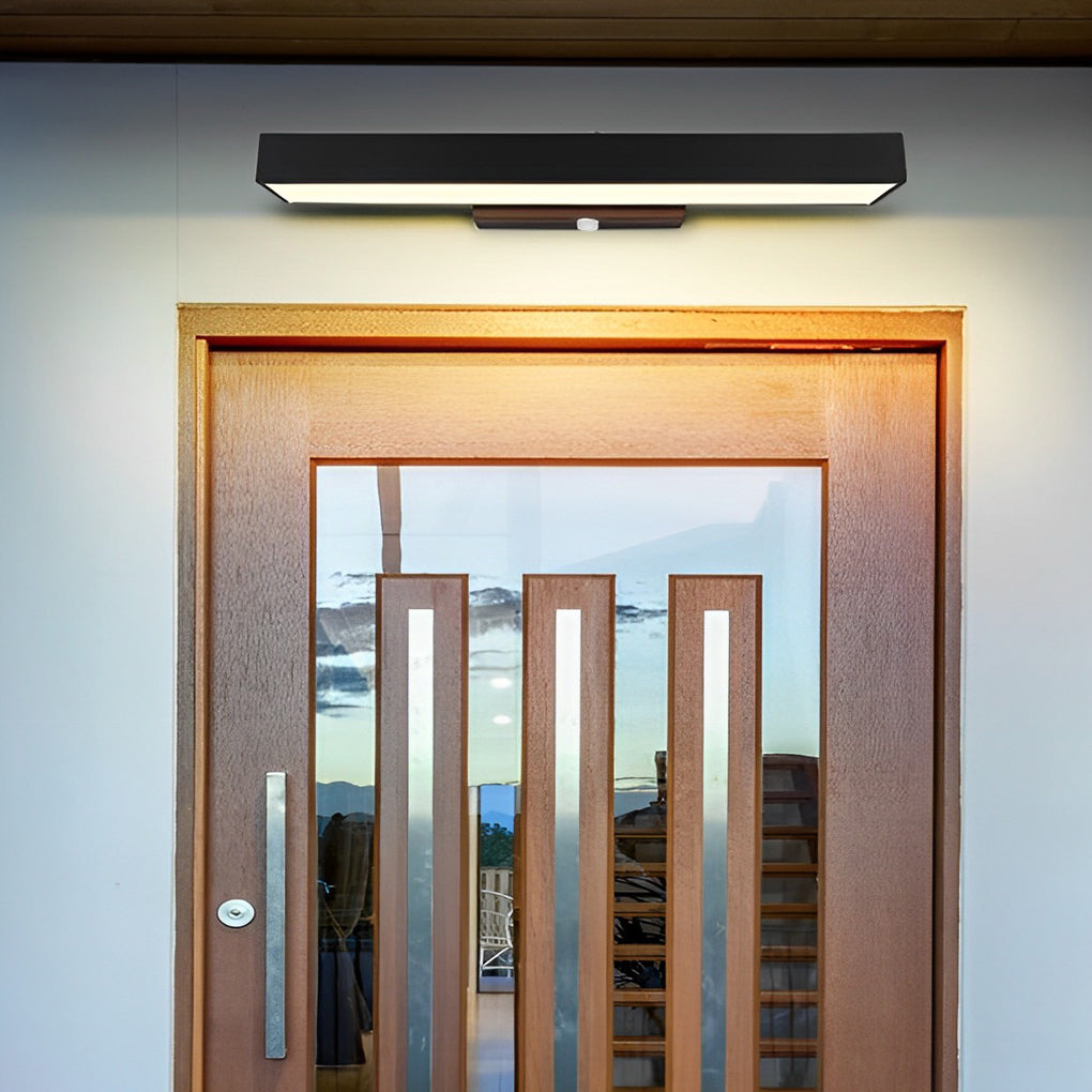 Modern LED Wall Lamp with Motion Sensor and Black Housing