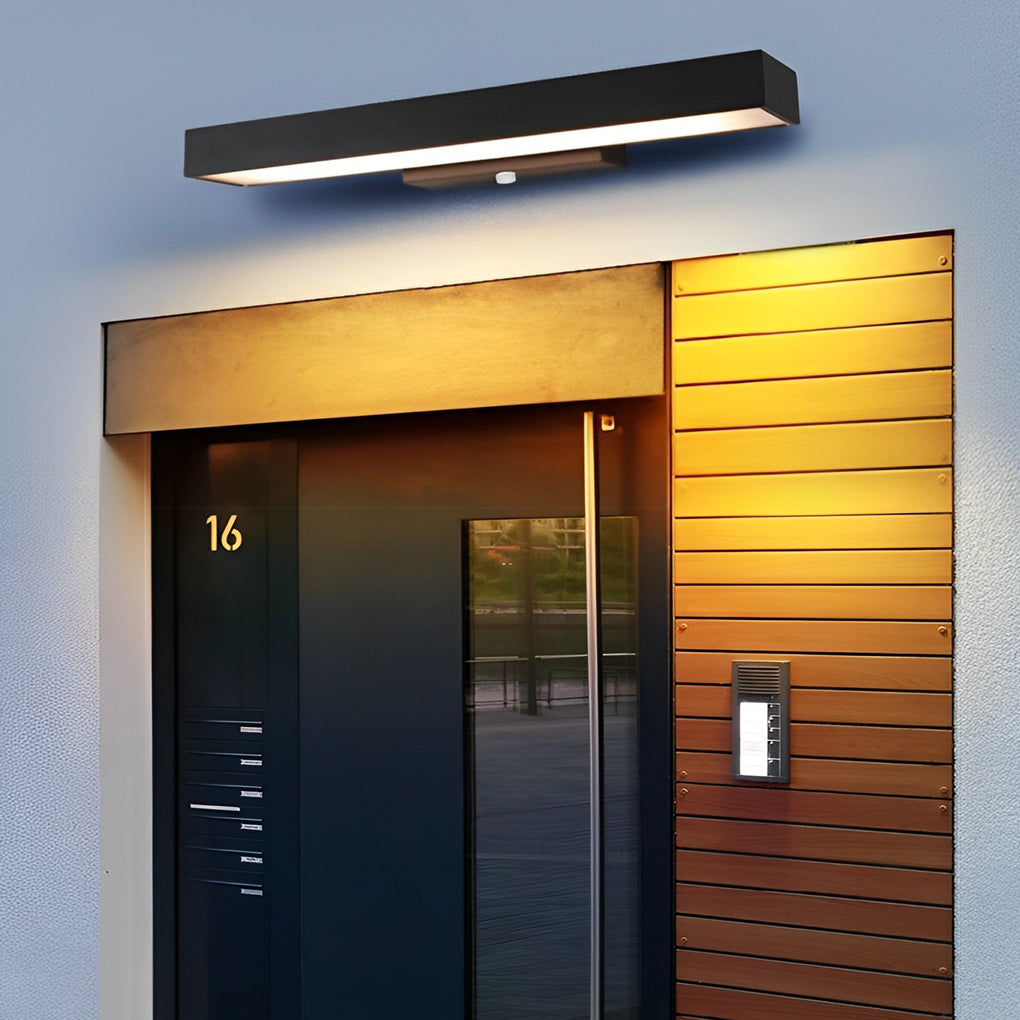 Modern LED Wall Lamp with Motion Sensor and Black Housing