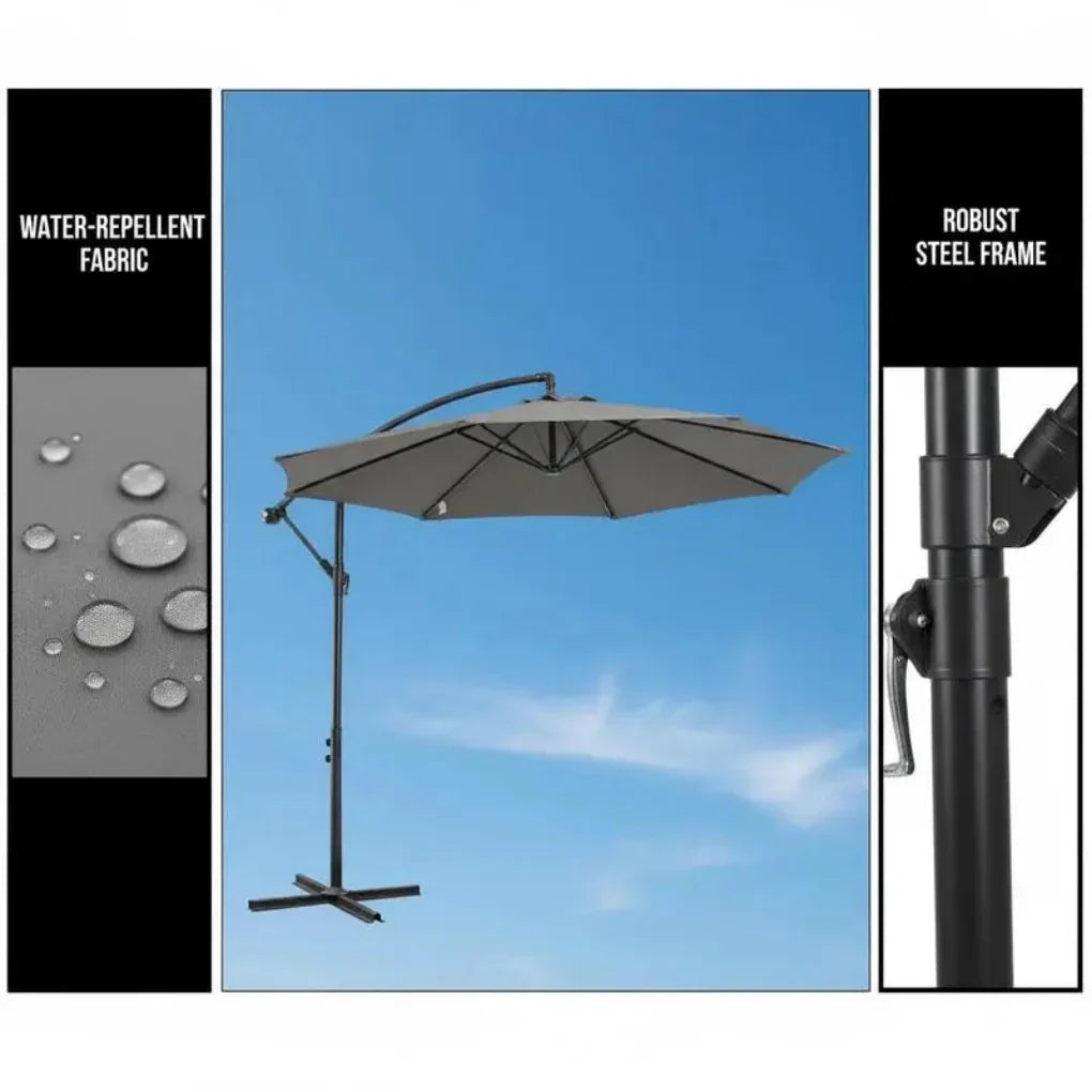 Modern Outdoor Sun Shade Parasol with Easy Crank Opening System