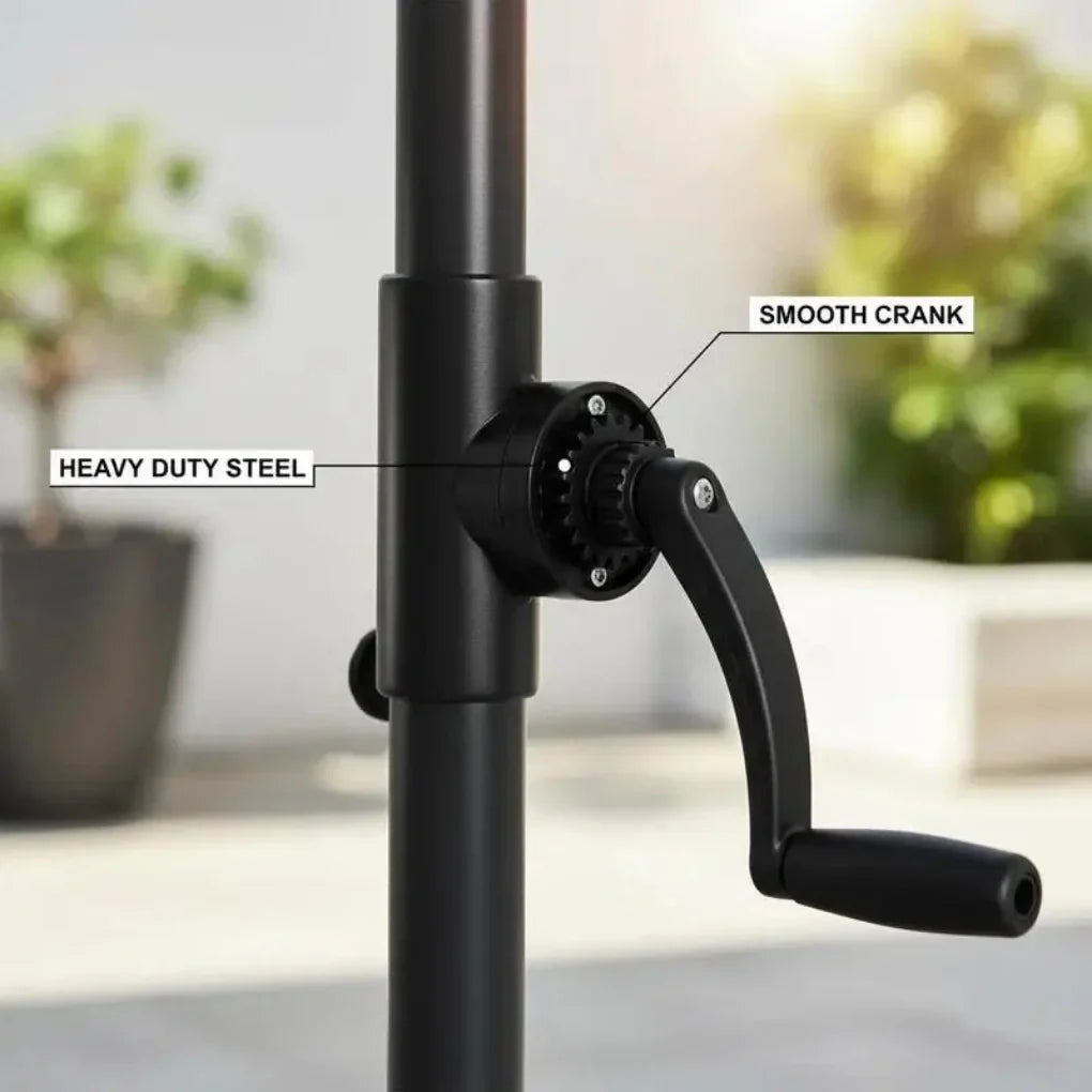Modern Outdoor Sun Shade Parasol with Easy Crank Opening System