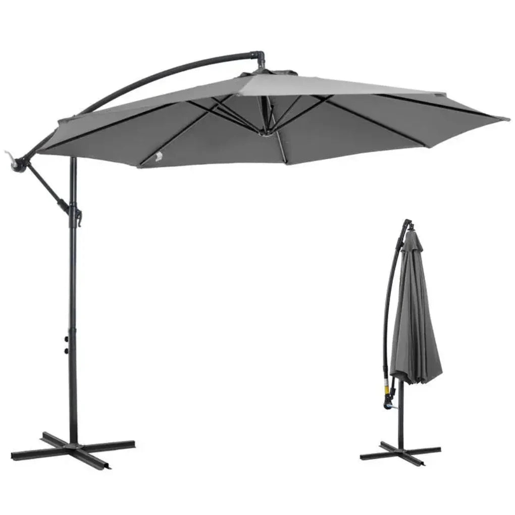 Modern Outdoor Sun Shade Parasol with Easy Crank Opening System
