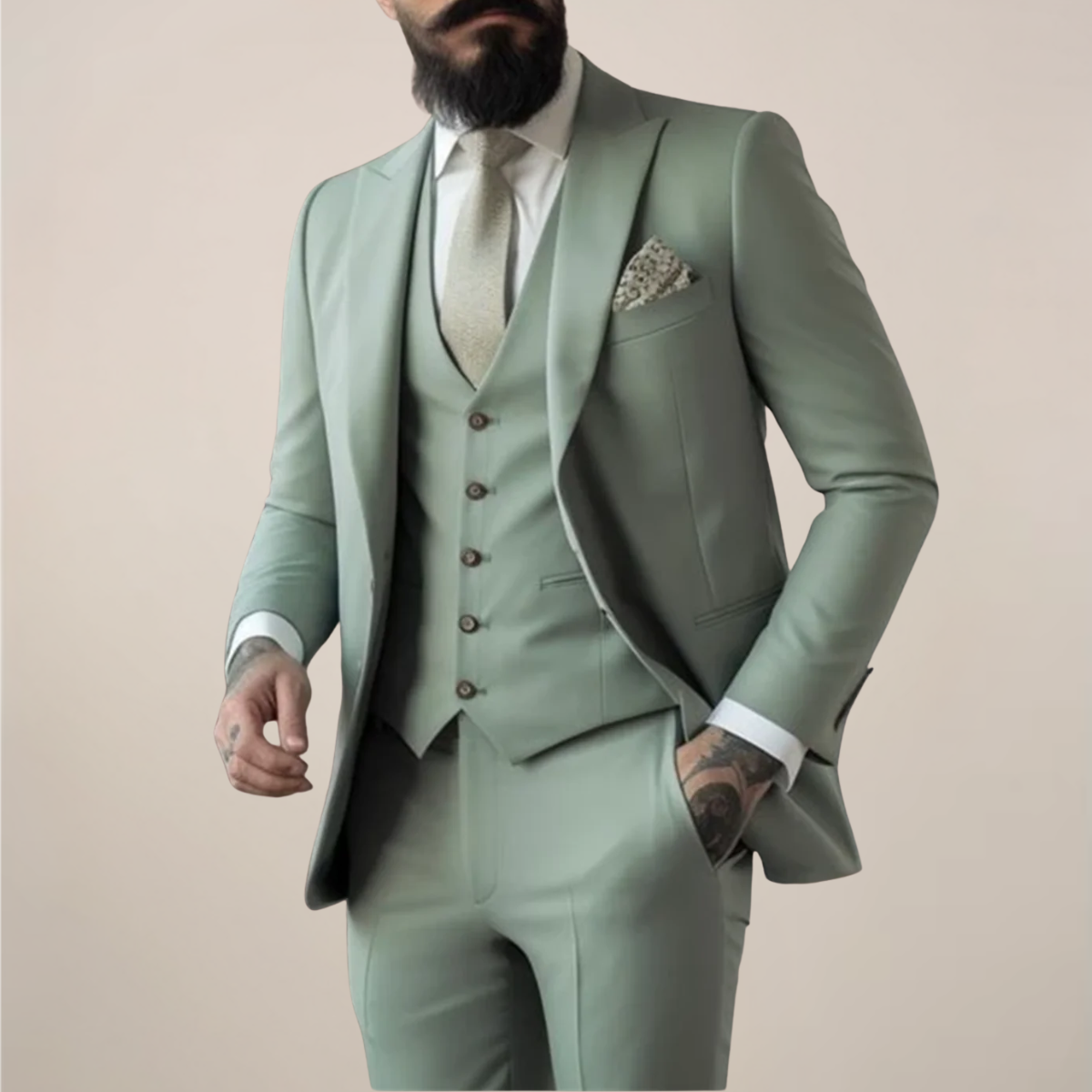 Modern Three-Piece Suit Set