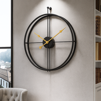 Modern Wall Clock – Silent Quartz, Minimalist Design, 55/60 cm, Black/Gray