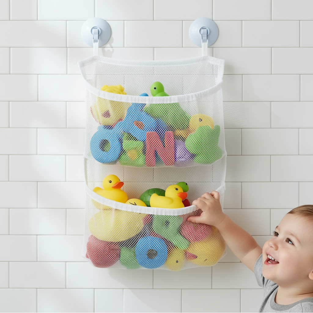 Mold-Free Bath Toy Organizer Storage Net