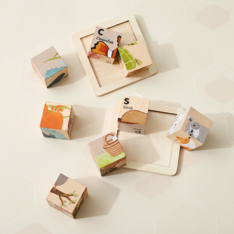 Montessori Animal Wooden Puzzle 6-in-1