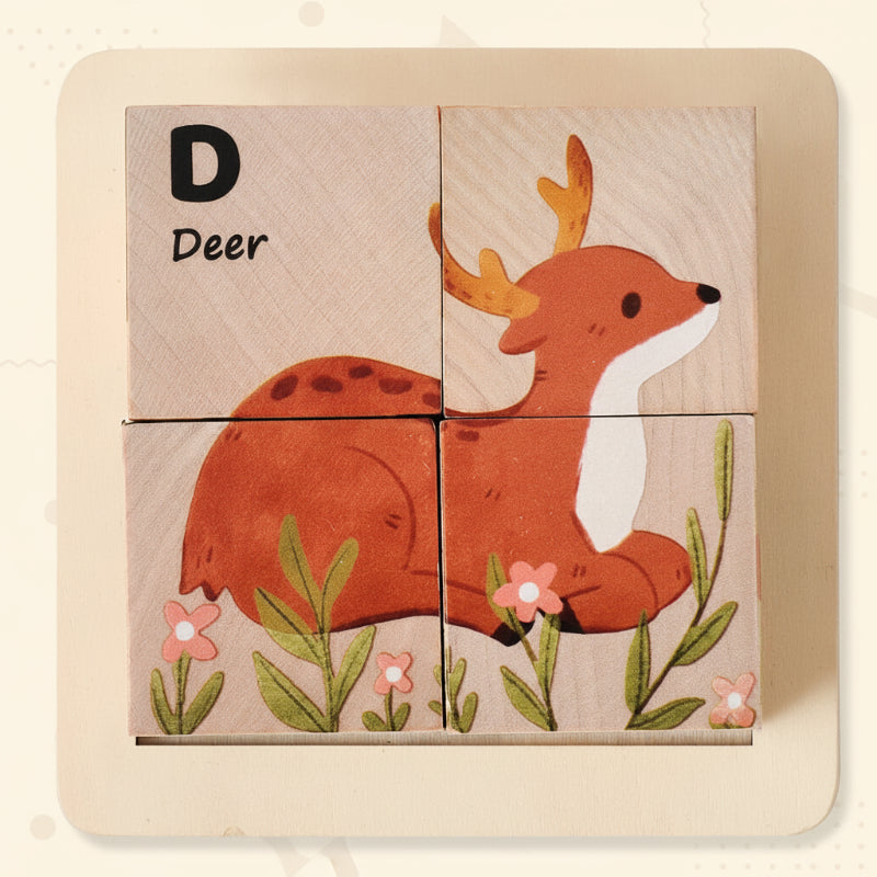Montessori Animal Wooden Puzzle 6-in-1