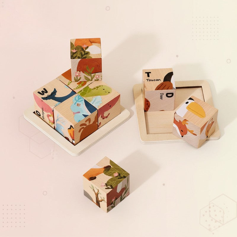 Montessori Animal Wooden Puzzle 6-in-1