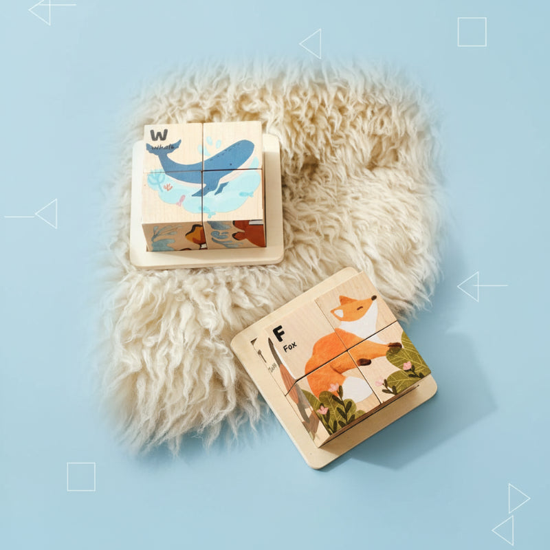 Montessori Animal Wooden Puzzle 6-in-1