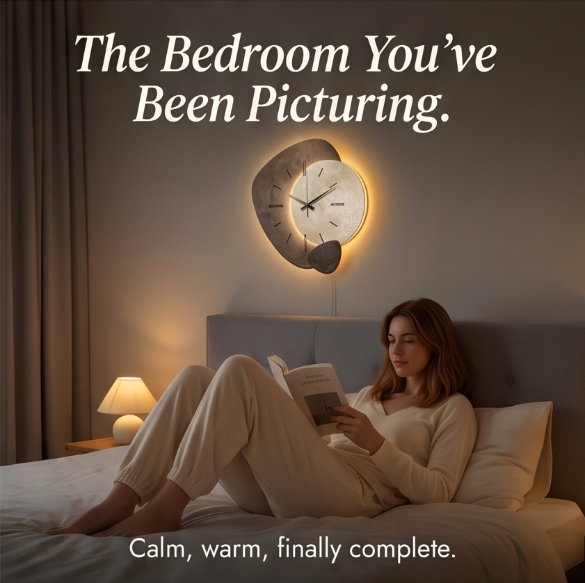 Moon-Lit Wall Clock with Warm Backlight